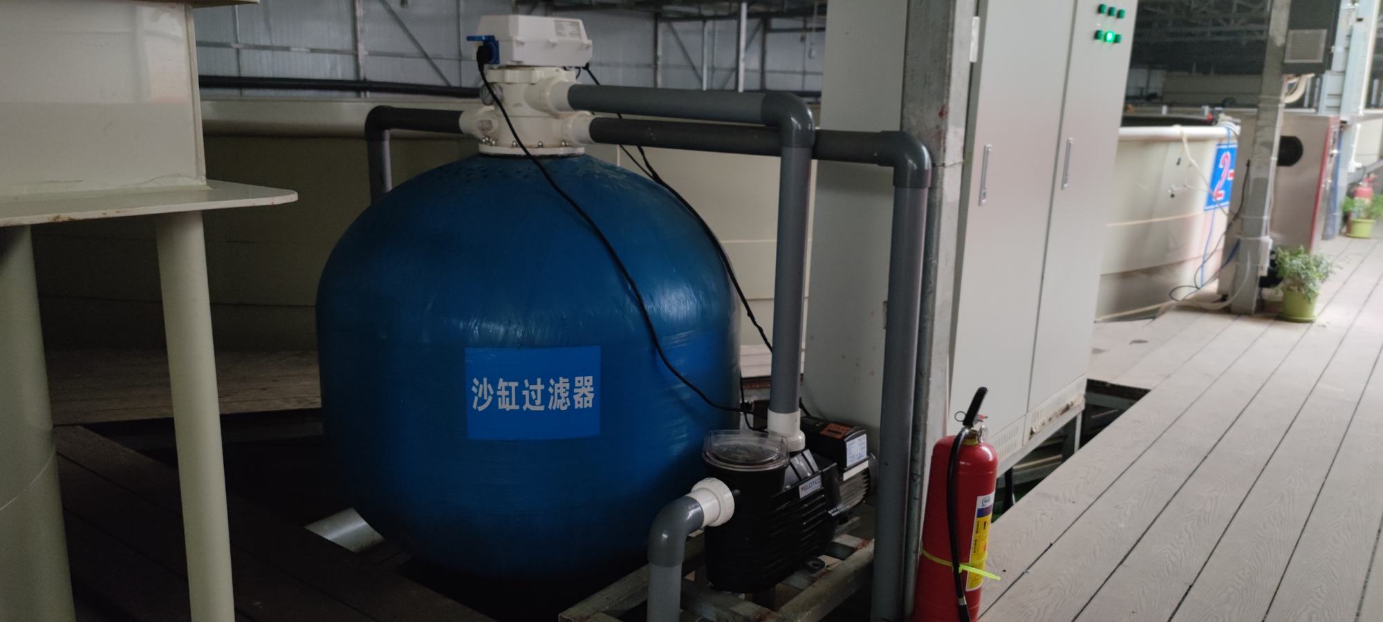共青城RAS养殖基地沙缸过滤器实拍